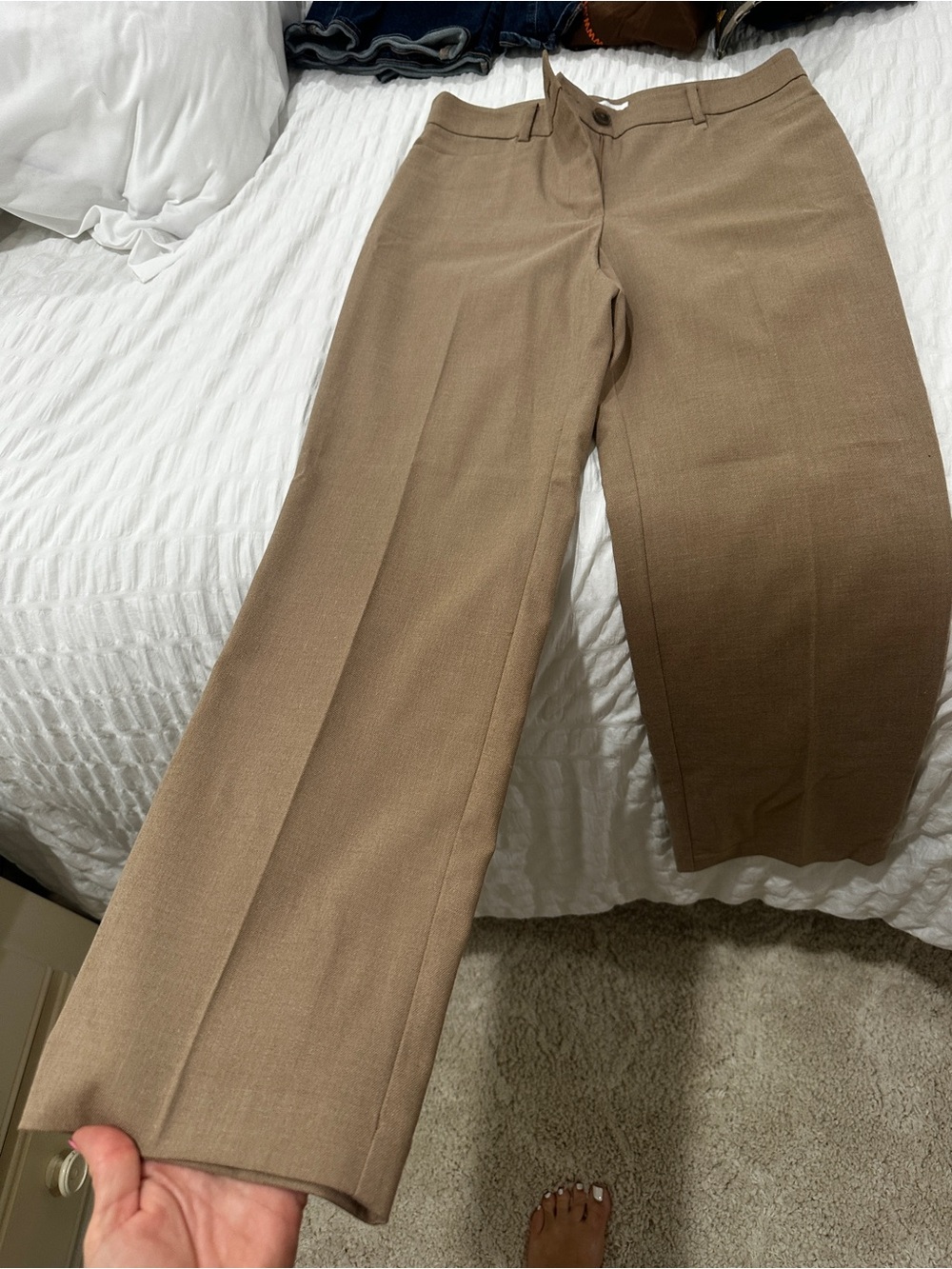 NWOT Loft Parker Straight Leg Women’s pants size 6 brown neutral color - Picture 2 of 6